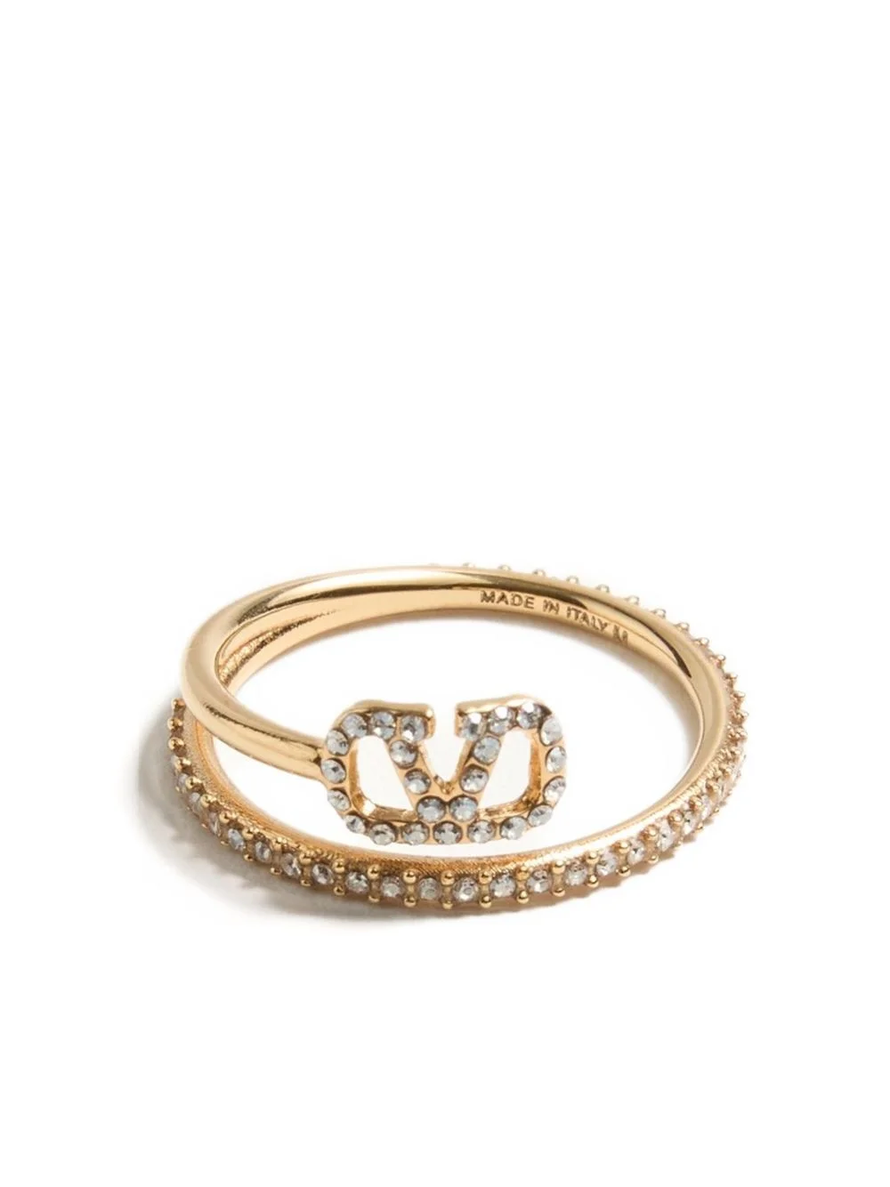 VLOGO SIGNATURE METAL AND SWAROVSKI® CRYSTAL RING - 1