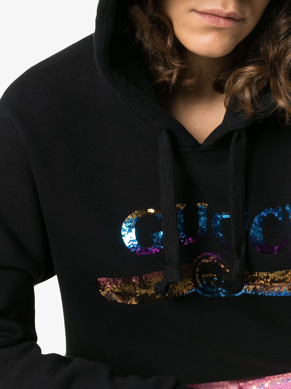 sequin logo hoodie - 5