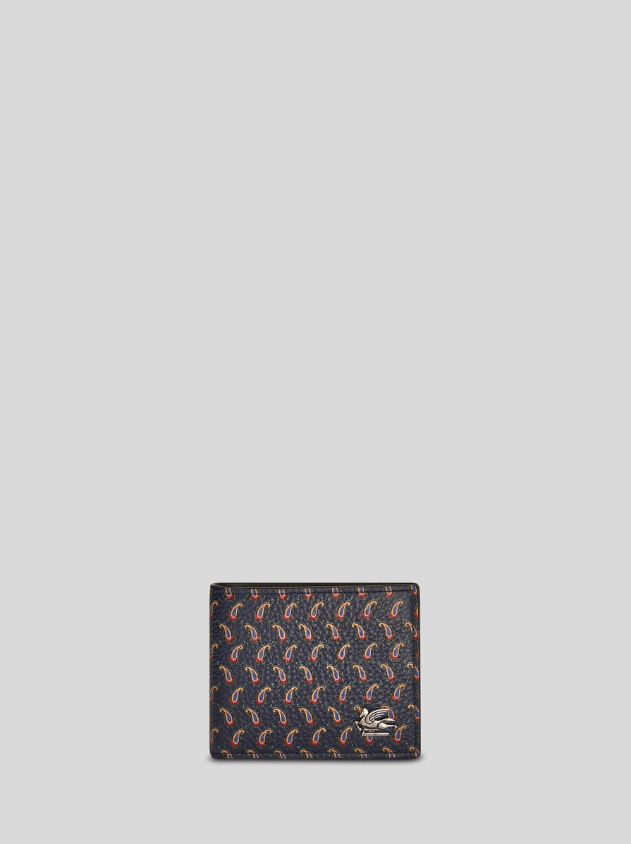 MICRO PAISLEY LEATHER WALLET WITH PEGASO - 1