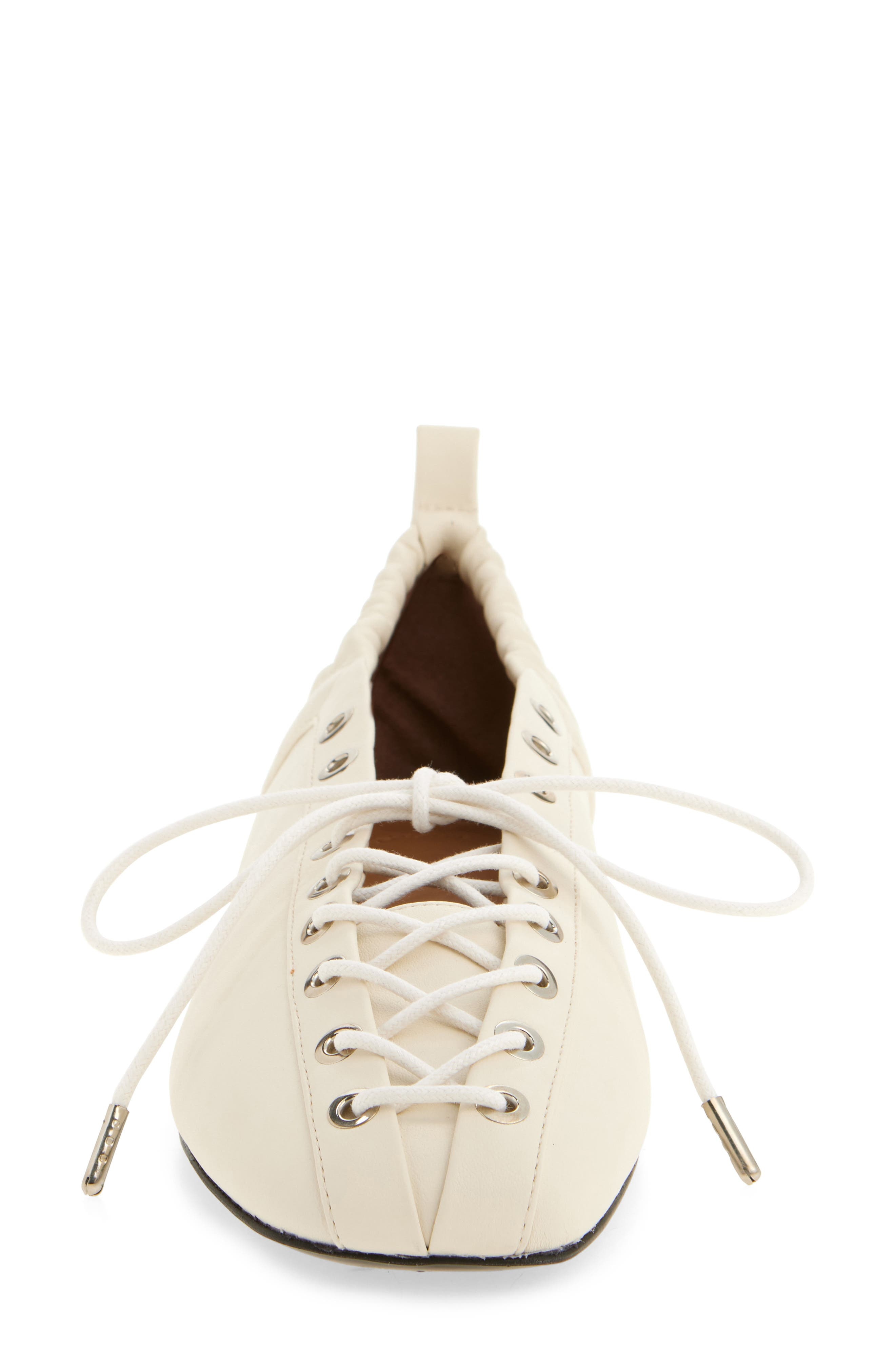 Ganni Ghillie Ballerina Flat in Egret at Nordstrom - 4