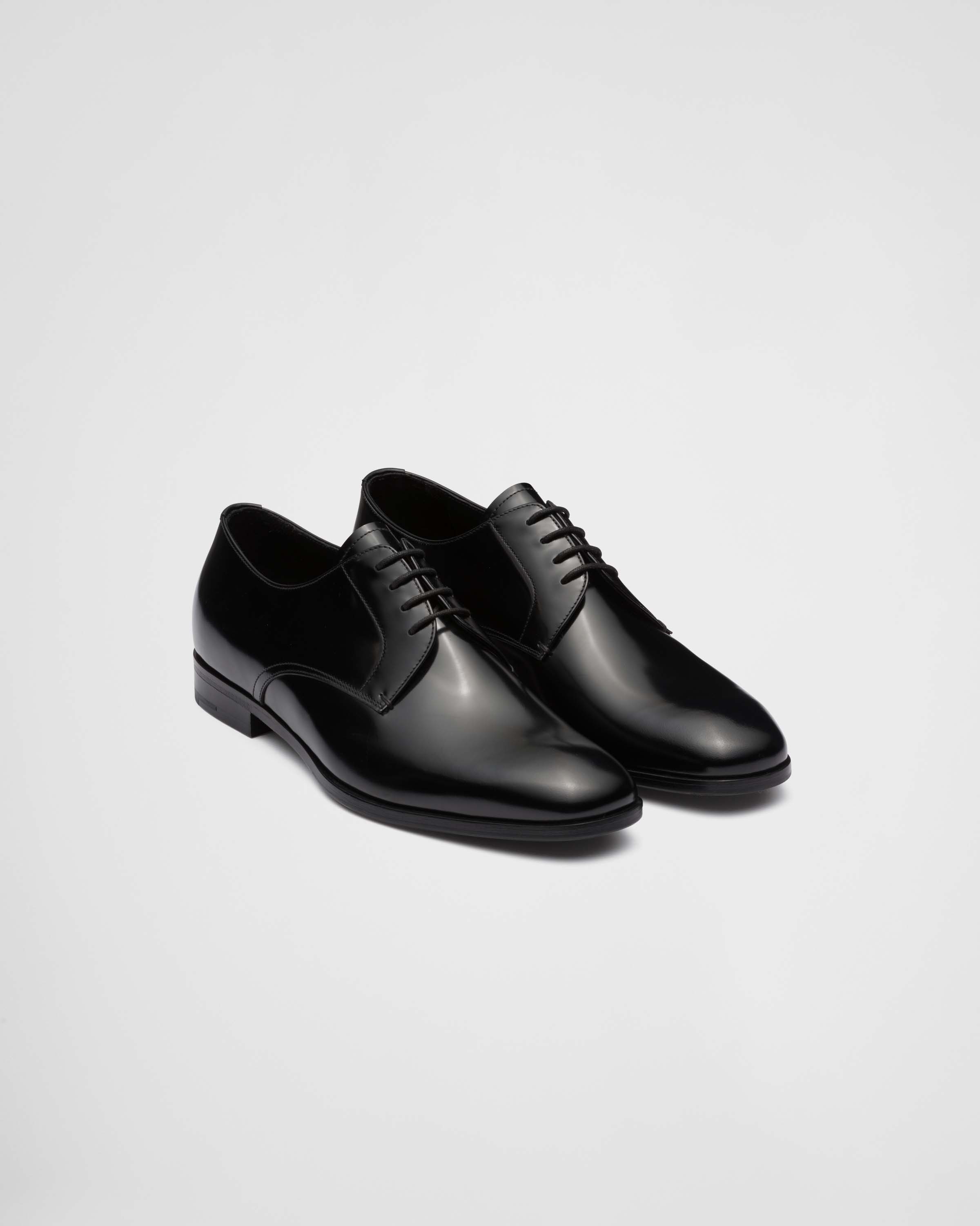 Brushed leather derby shoes - 1