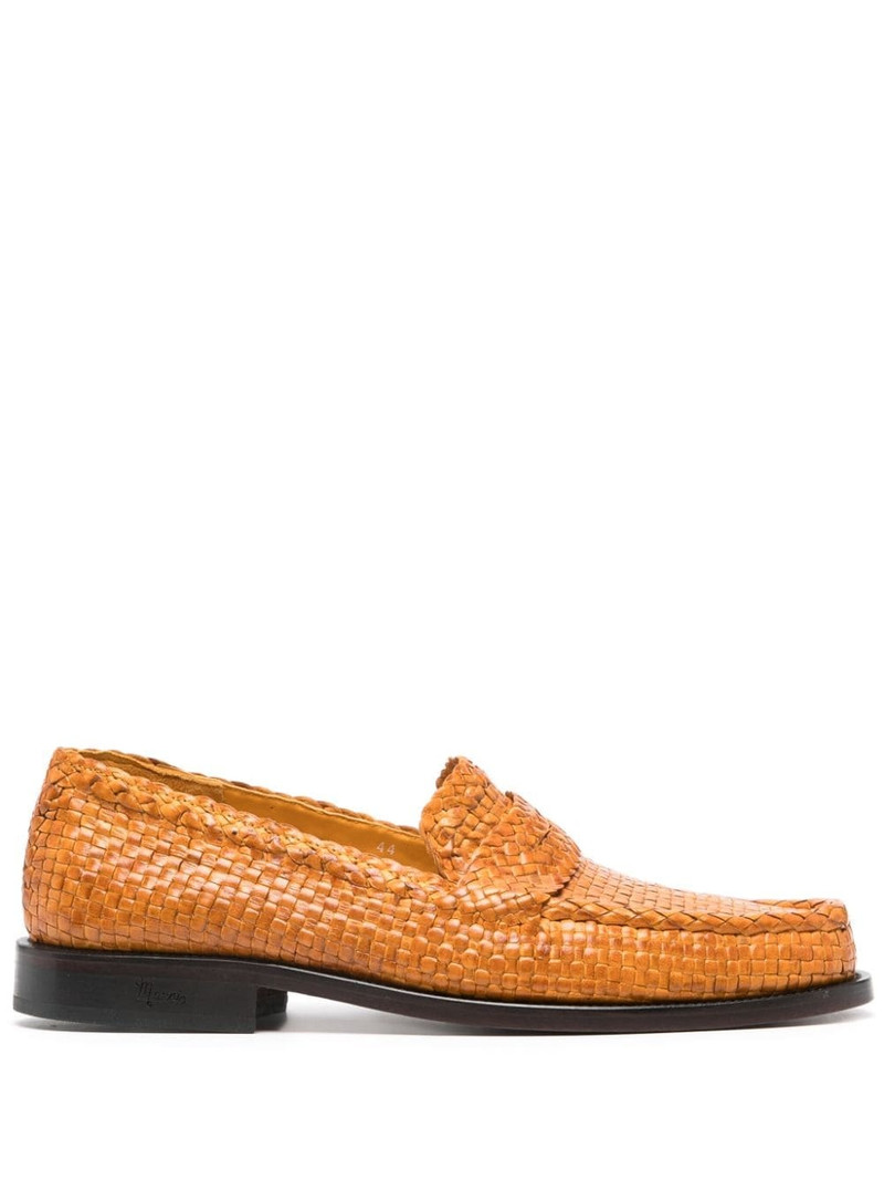 interwoven leather loafers 1
