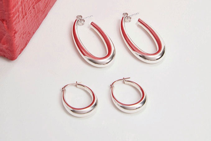 Large Drop Earrings in White Gold 18K - 2