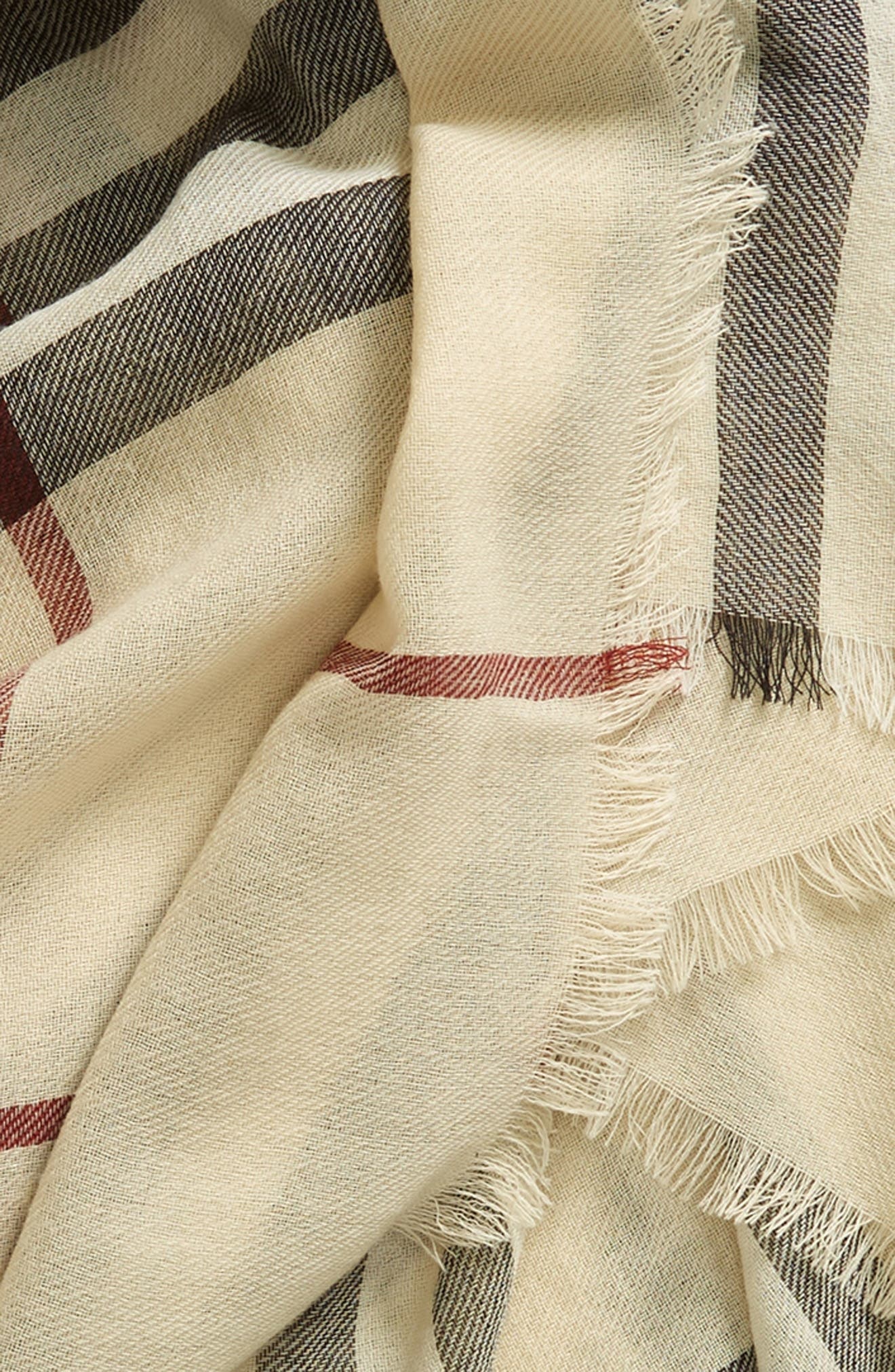 Check Lightweight Wool Scarf - 4