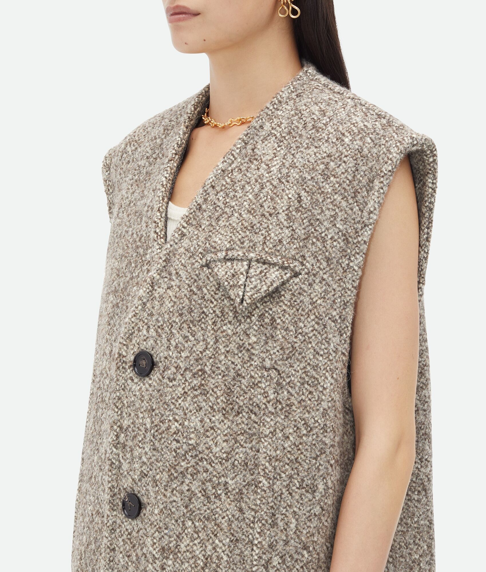 Multicolor Wool Felt Gilet Coat - 5