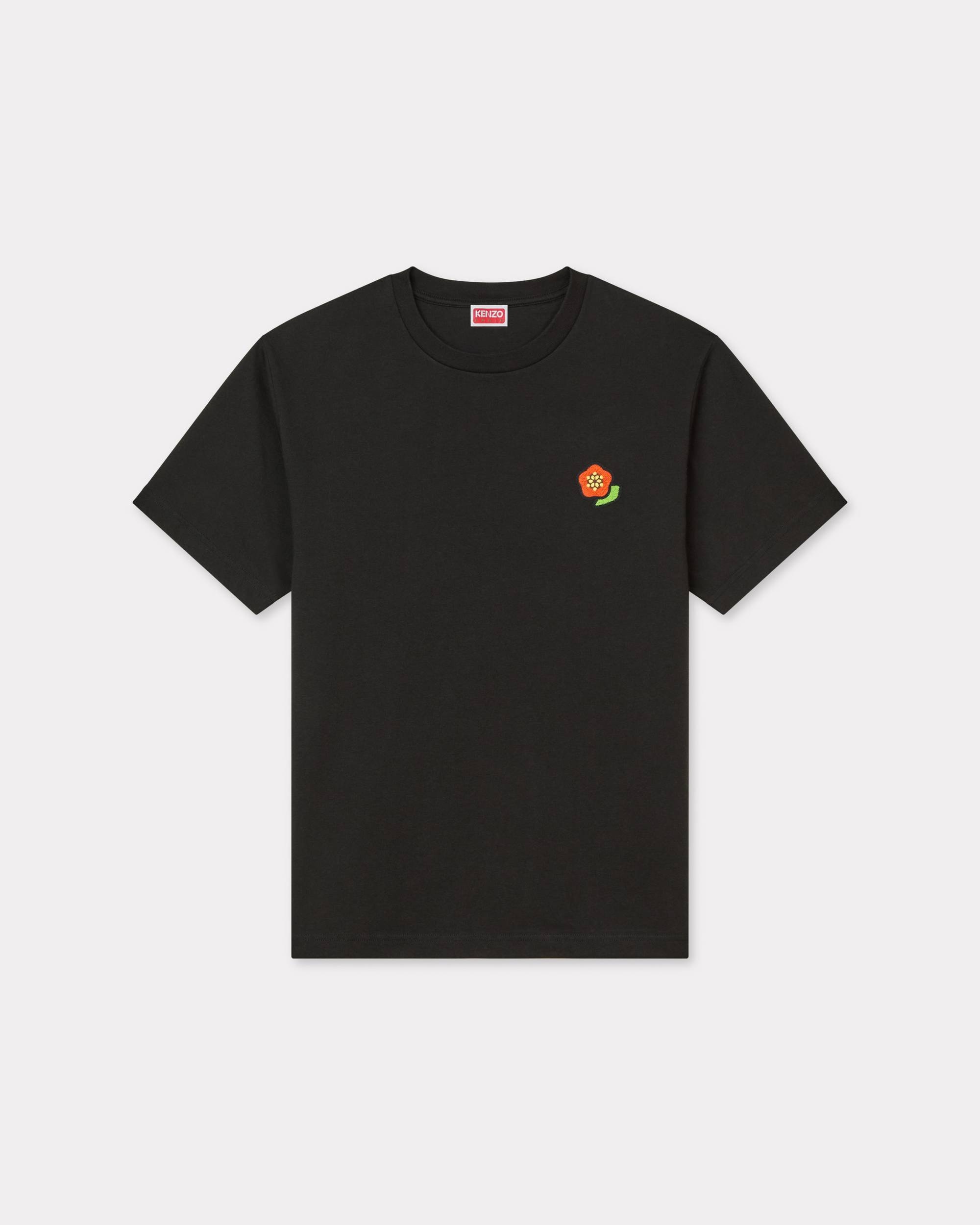 'KENZO Pop' embroidered T-shirt with badge effect in cotton - 1
