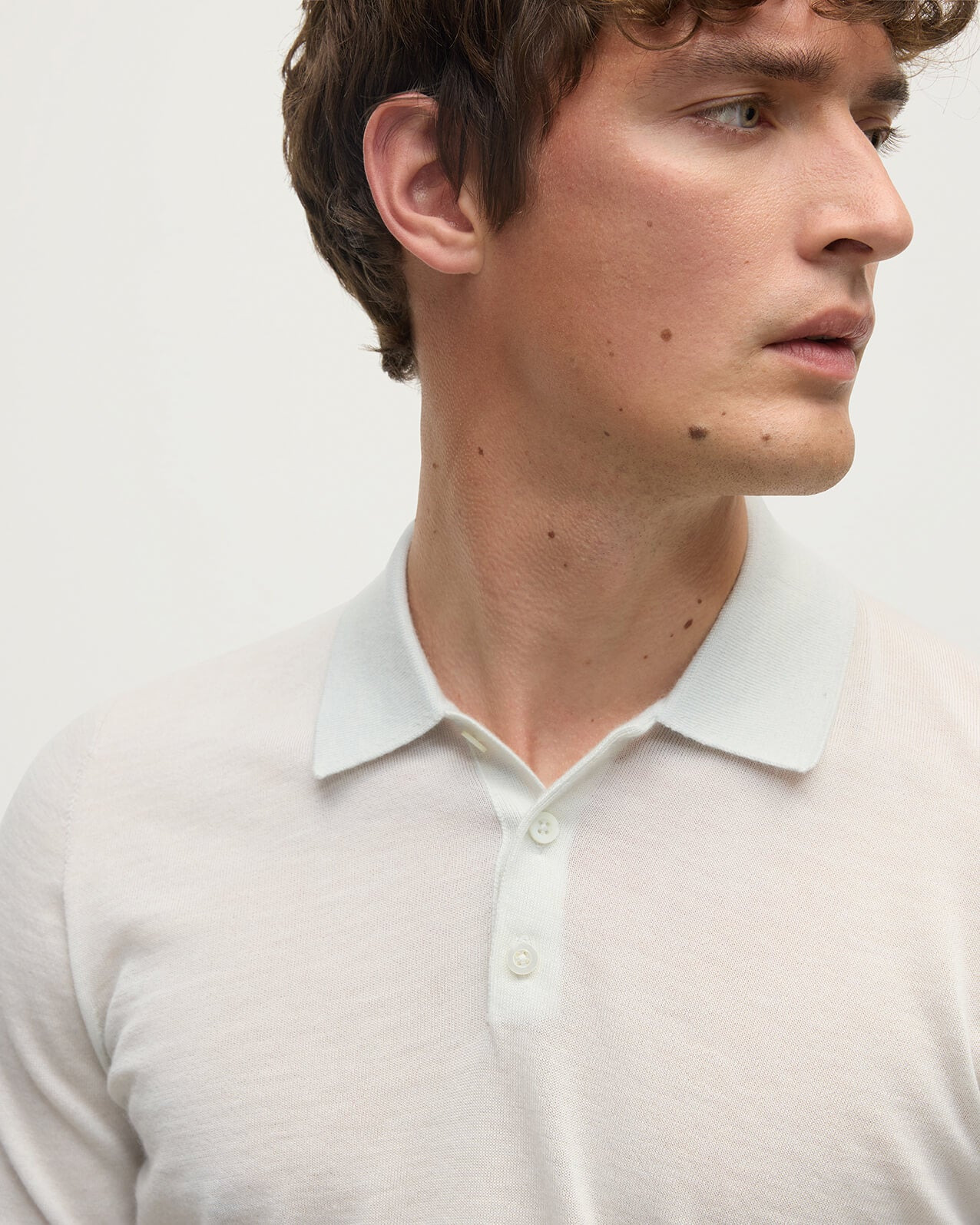 White Cashmere Polo Shirt - 5