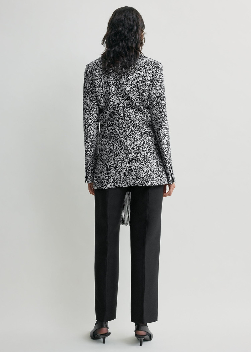 Floral slouch blazer white/black 4