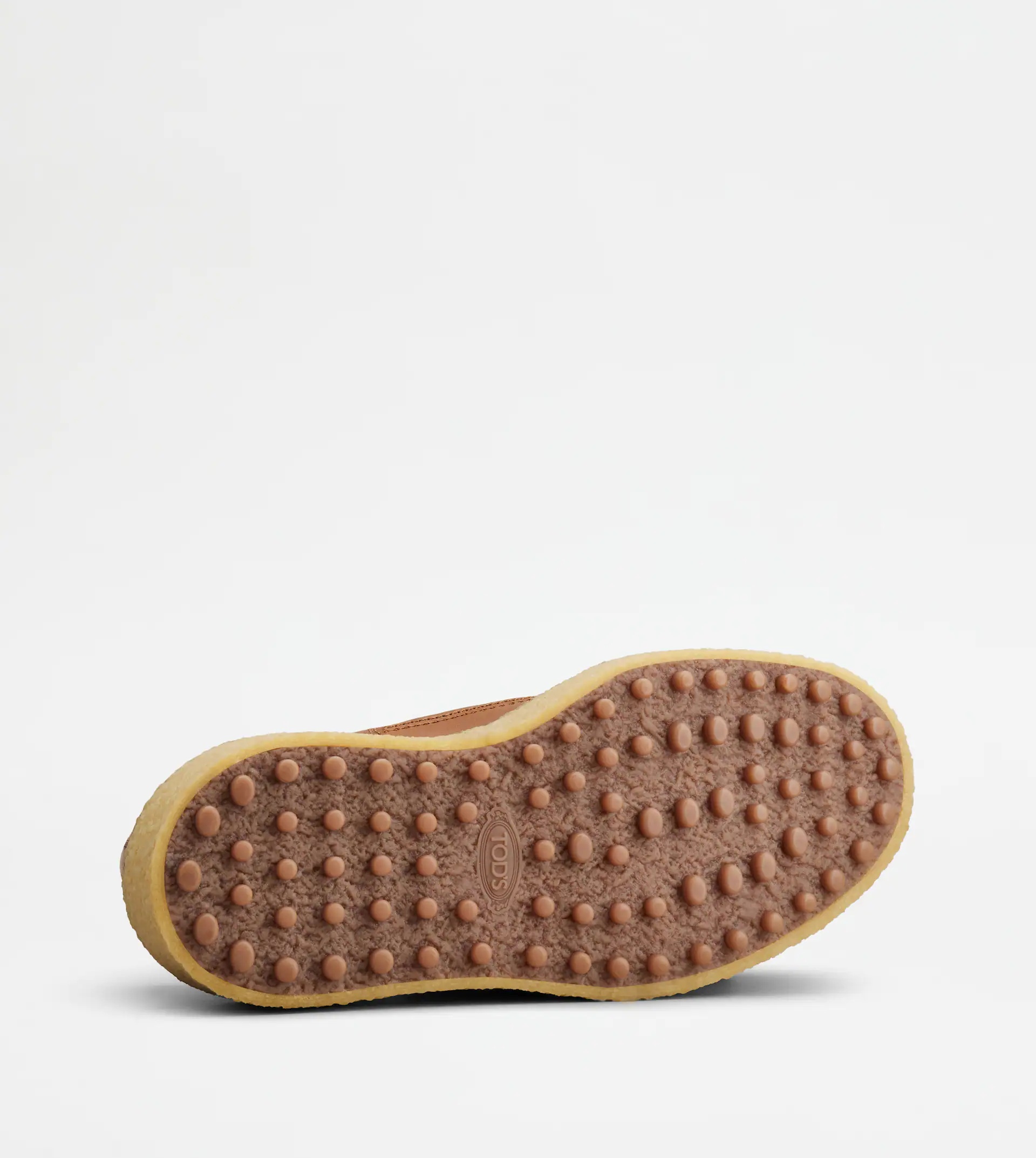 LACED PLATFORM LOAFERS IN LEATHER AND WOOL - BROWN, OFF WHITE - 4