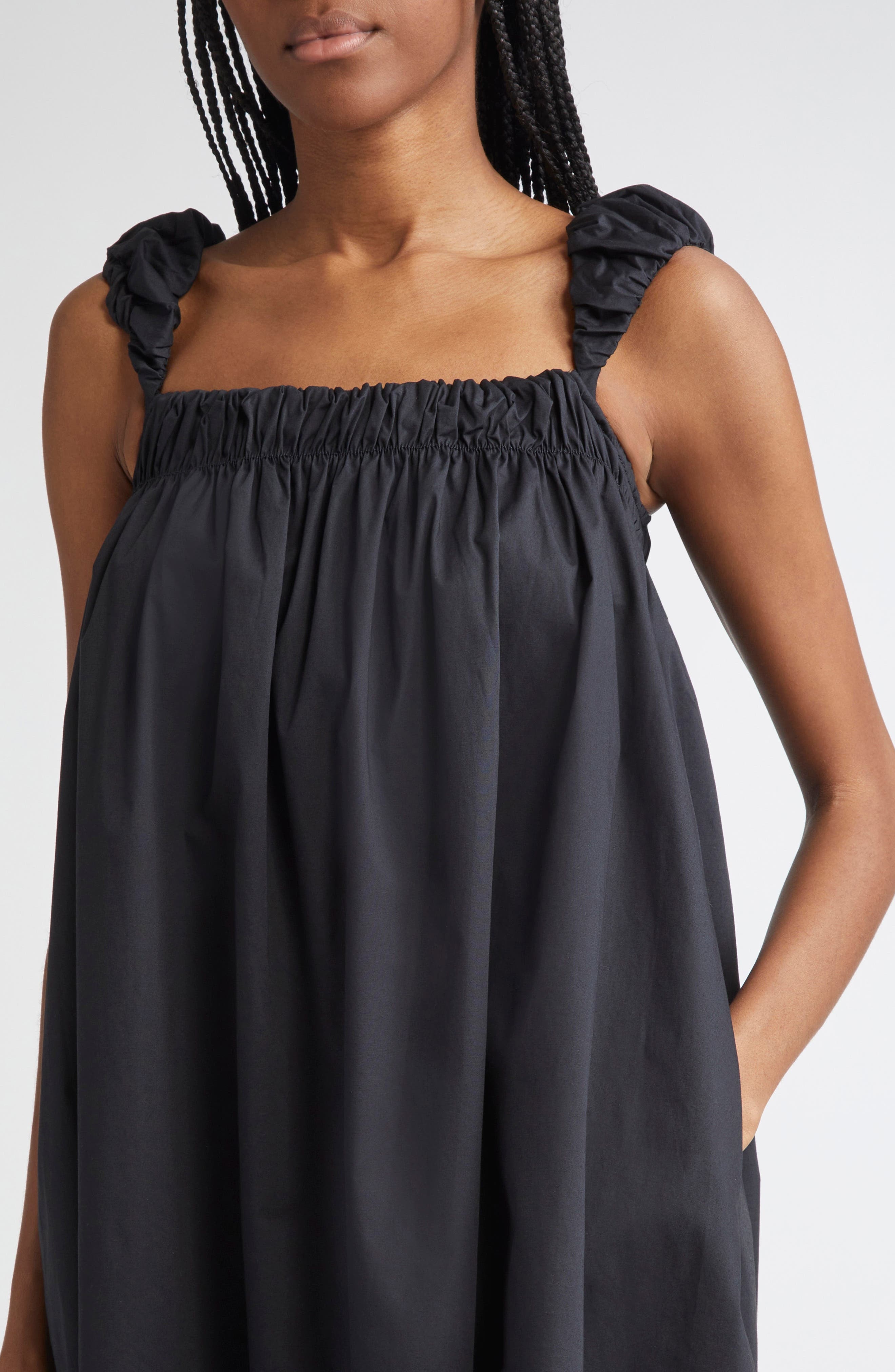 STAUD Beau Babydoll Minidress in Black at Nordstrom - 4