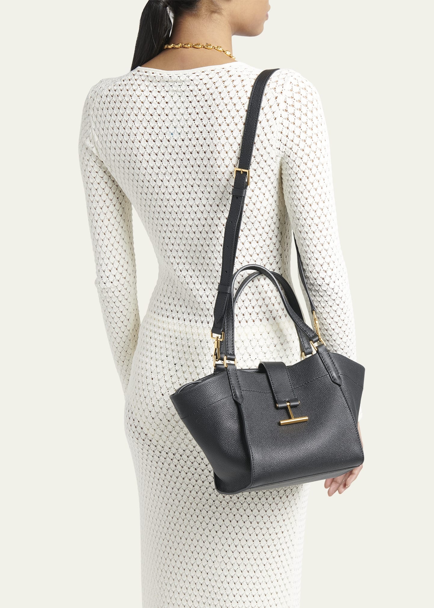 Tara Small Grain Leather Tote Bag - 2
