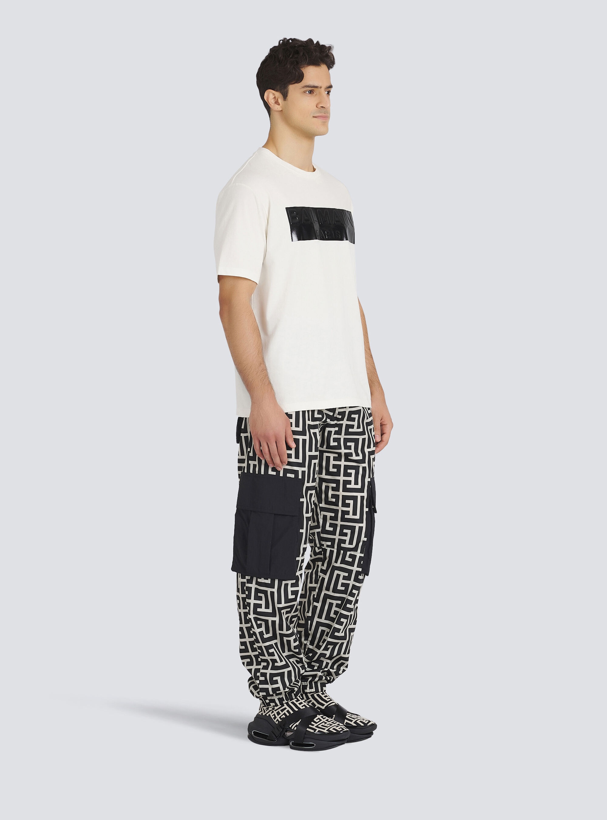 Cotton T-shirt with Balmain logo print - 5