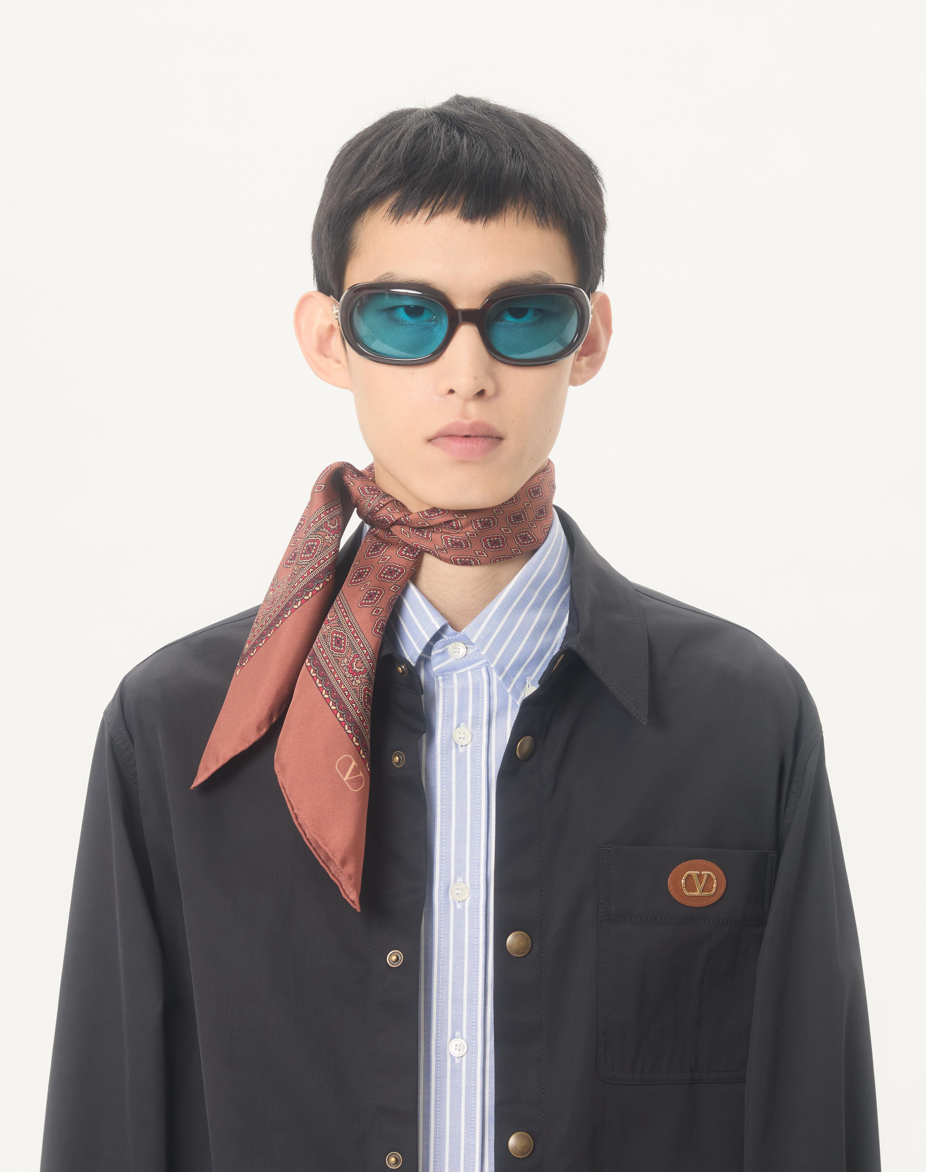 NYLON SHIRT JACKET WITH RUBBERIZED V DETAIL - 3
