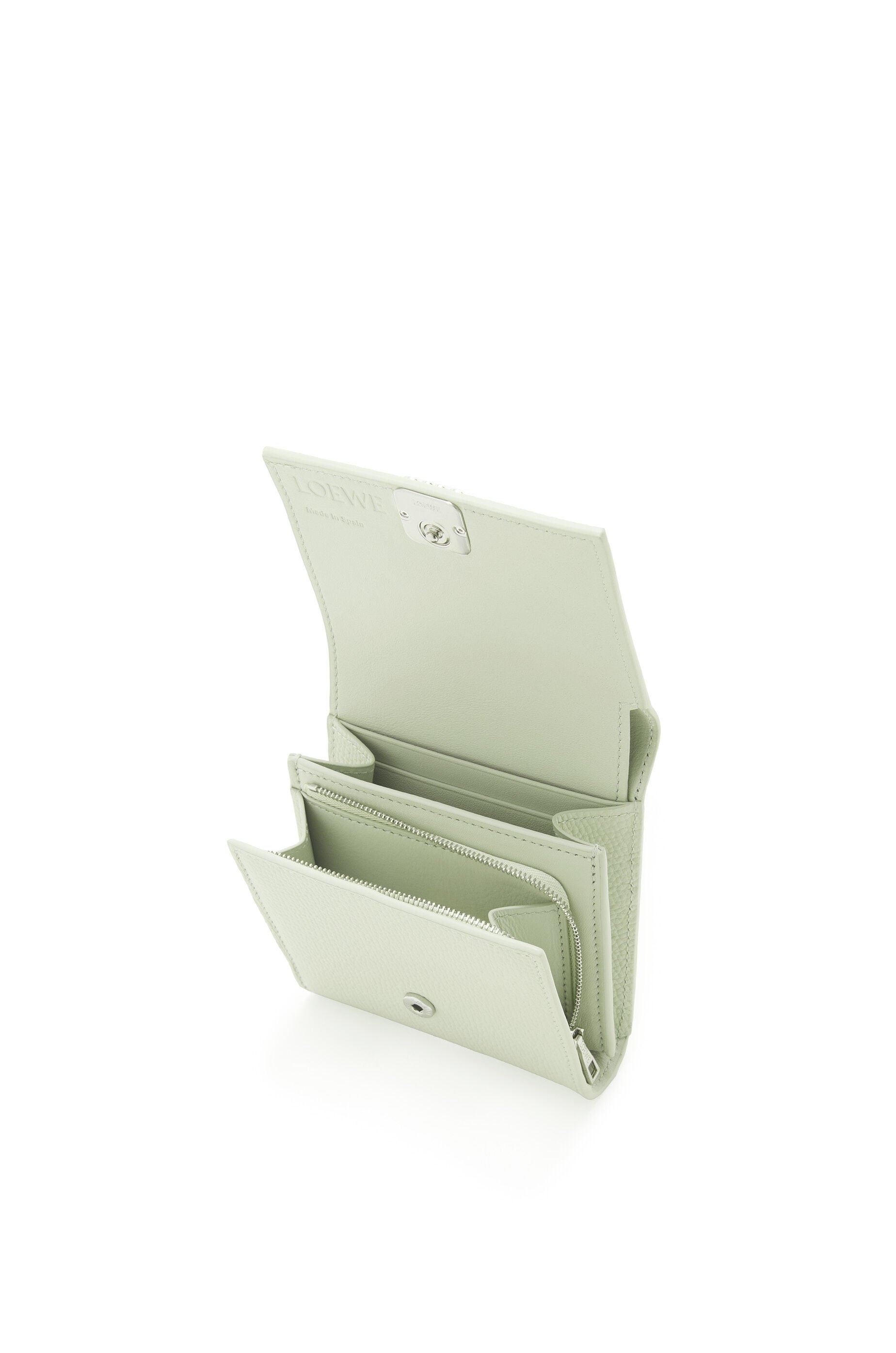 Anagram compact flap wallet in pebble grain calfskin - 2