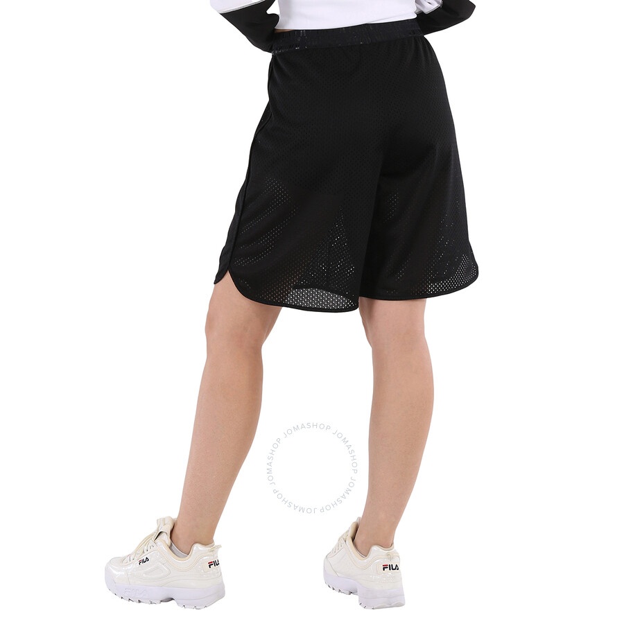 Moncler Ladies Black Logo-Waistband Shorts - 6