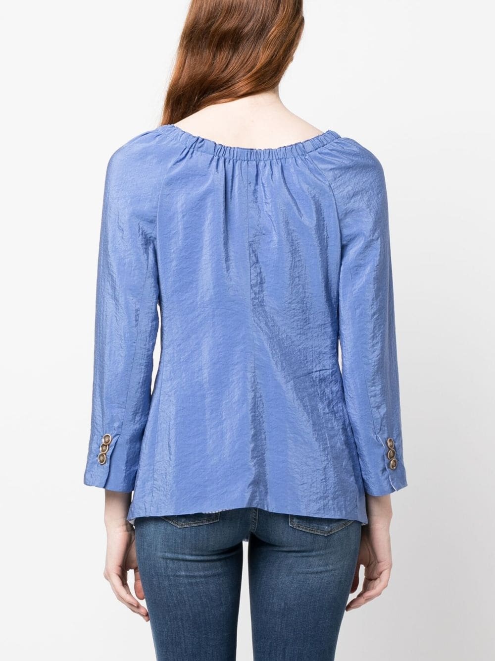 double-breasted silk jacket - 4