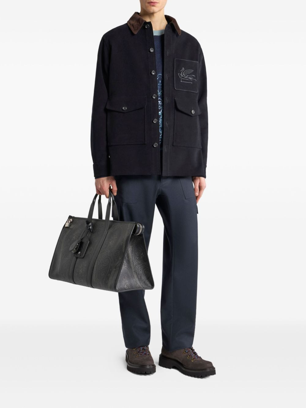 cargo-pocket wool regular trousers - 2