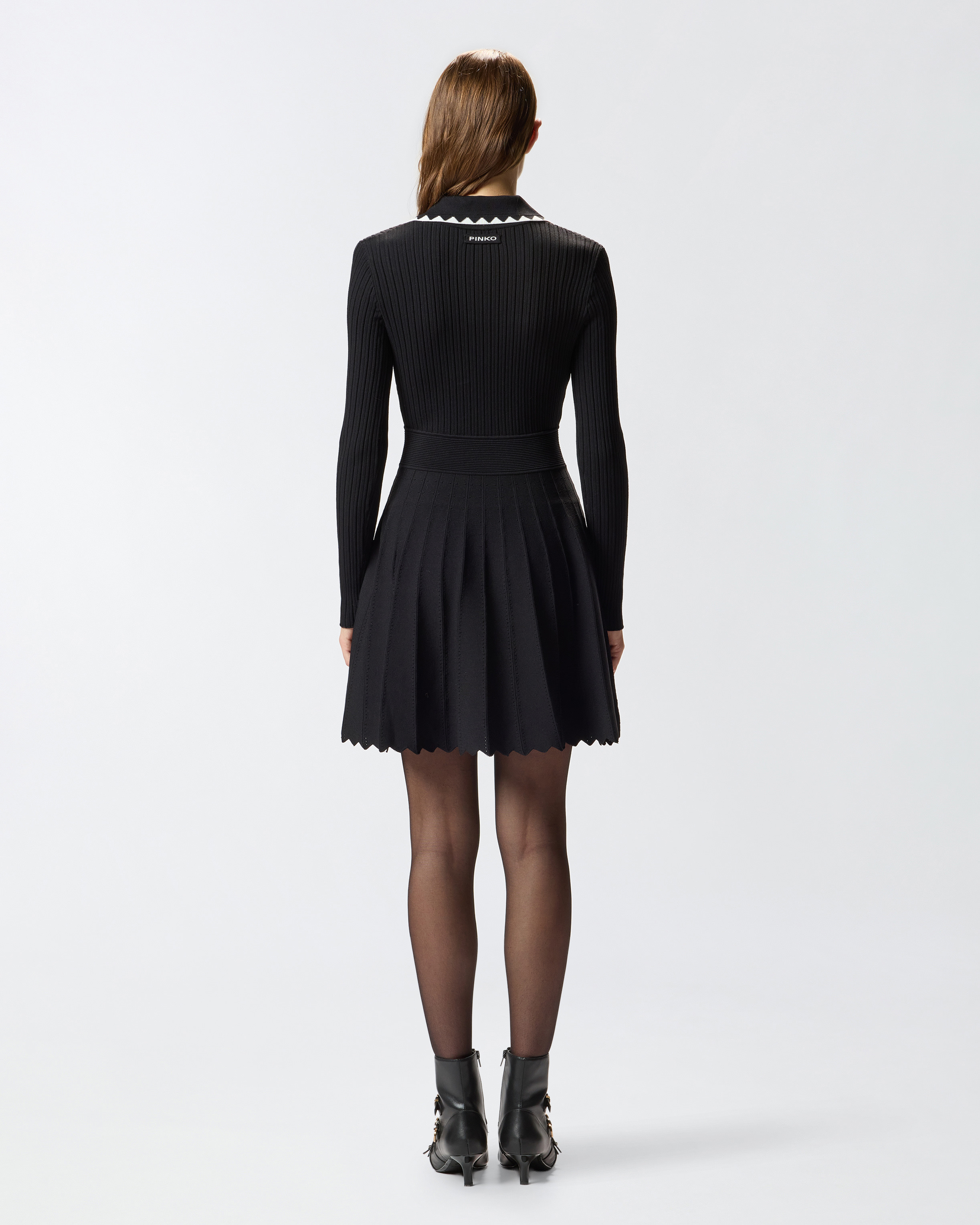 PLEATED RIBBED DRESS - 4