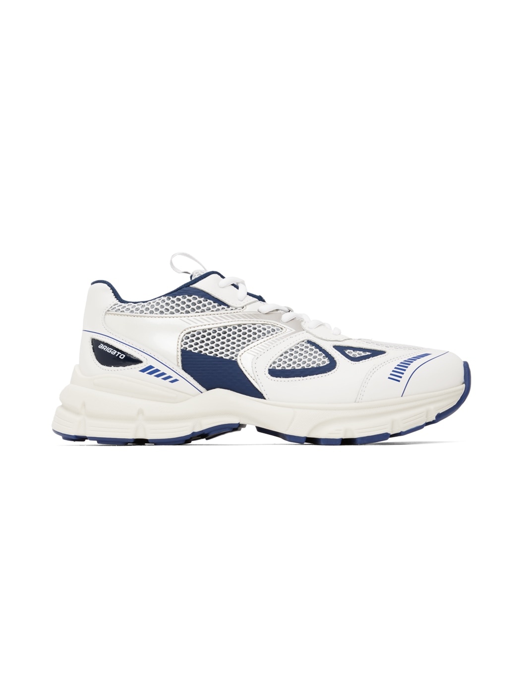 White & Navy Marathon Runner Sneakers - 1