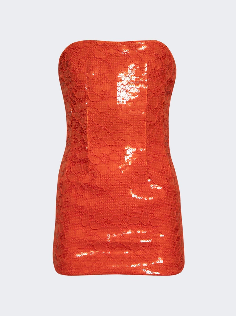 Strapless Mini Dress Orange - 1