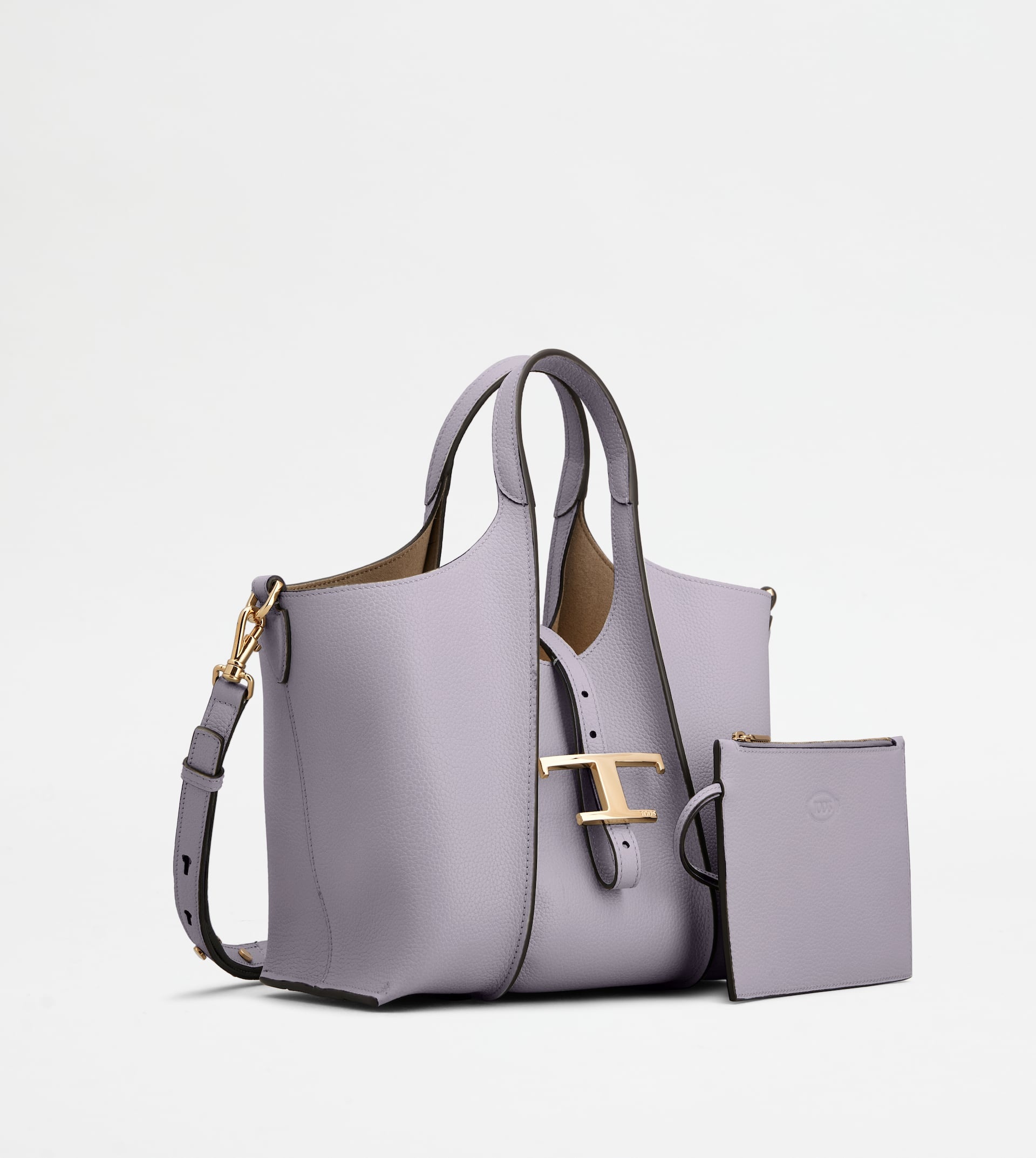 T TIMELESS SHOPPING BAG IN LEATHER MINI - VIOLET - 2