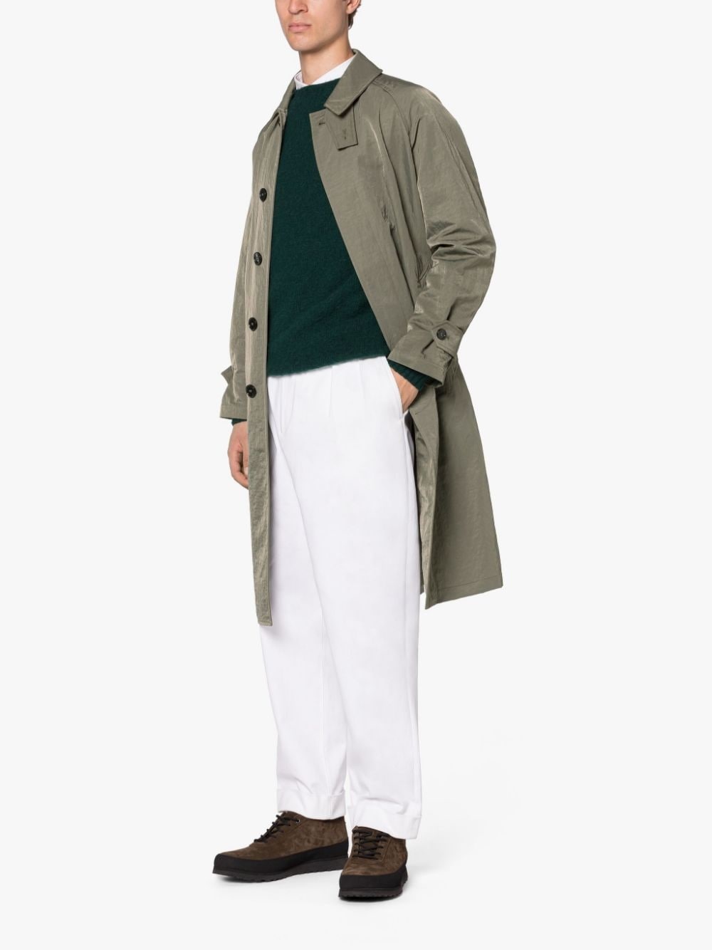 GONVILLE ARMY GREEN NYLON COAT - 4