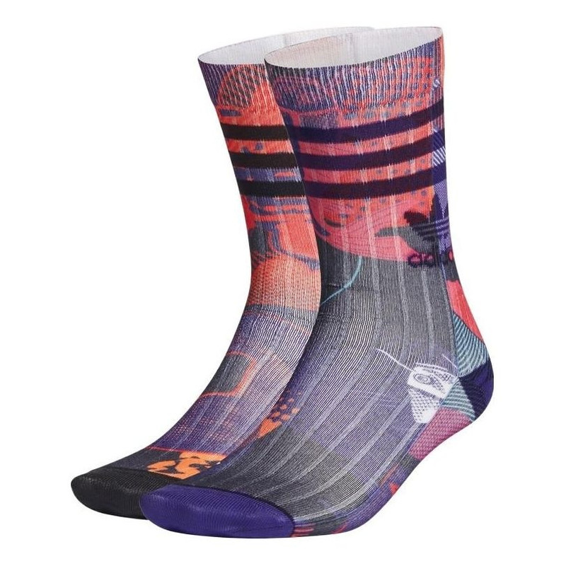 adidas originals Colorblock Stripe Casual Socks Unisex One Pair Multicolor GT6663 1