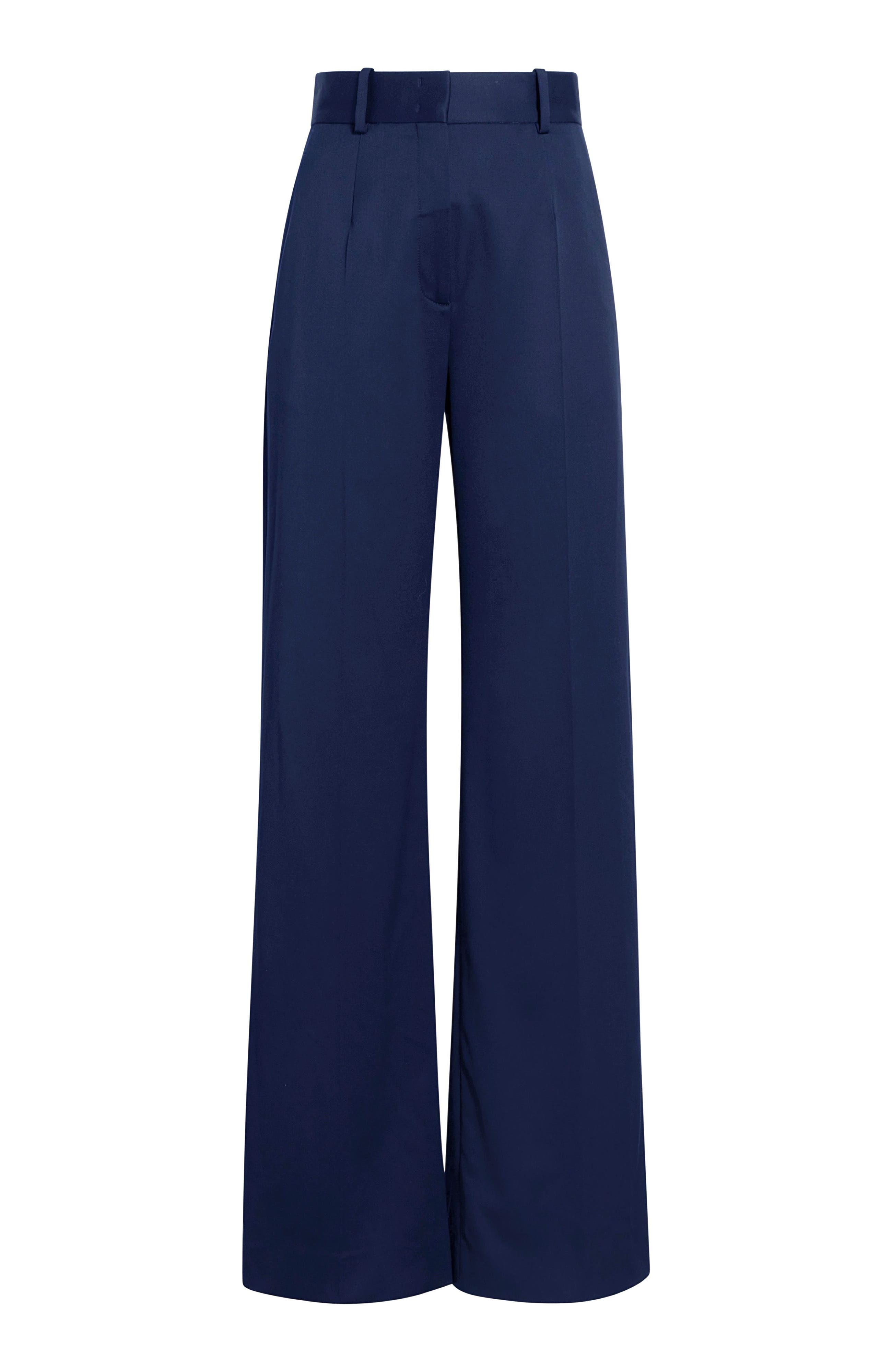 Another Tomorrow WIDE LEG SUIT PANT in Navy at Nordstrom - 5