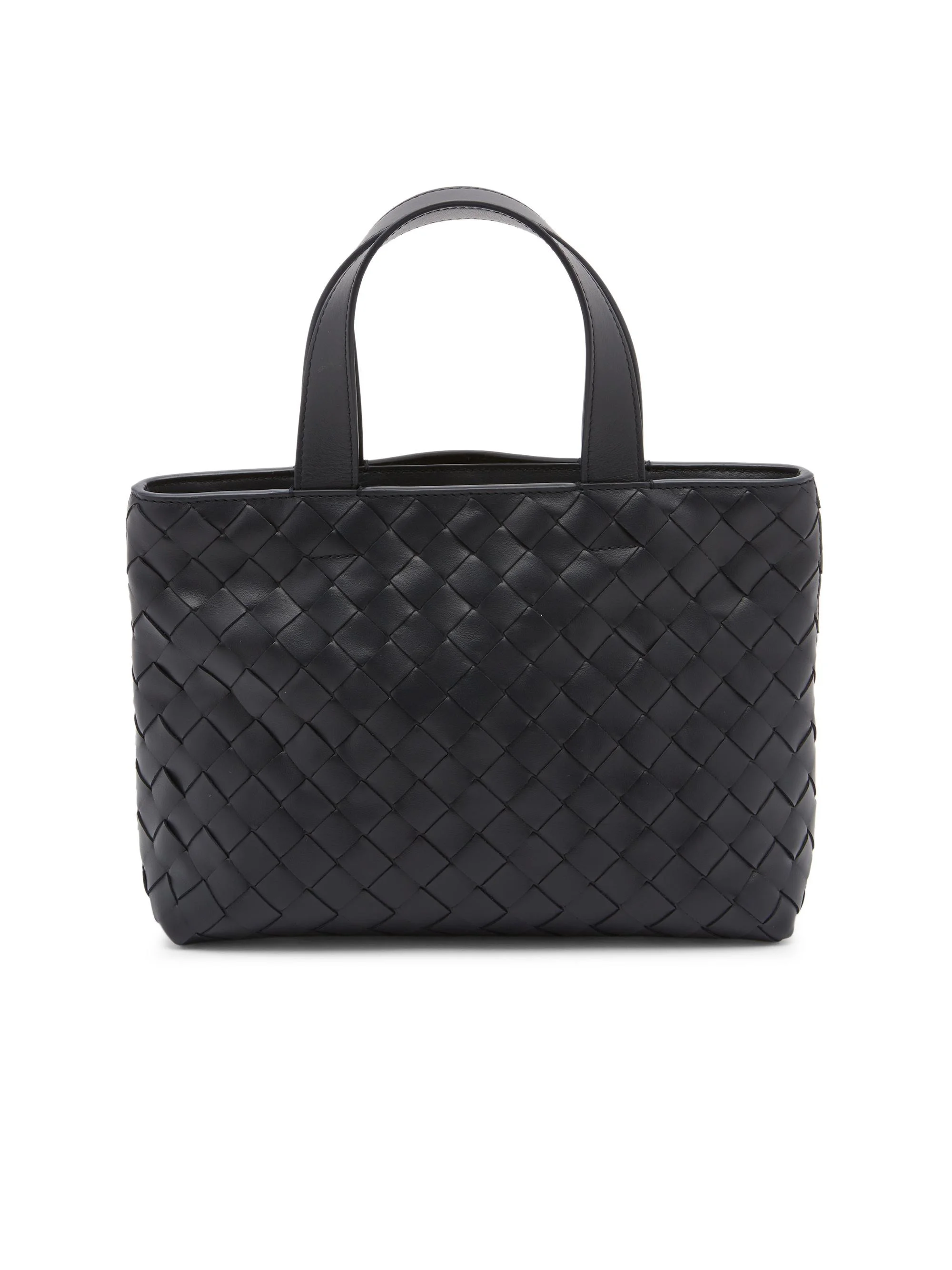 Men's Mini Intrecciato Leather Zip Tote Bag - Midnight - 1