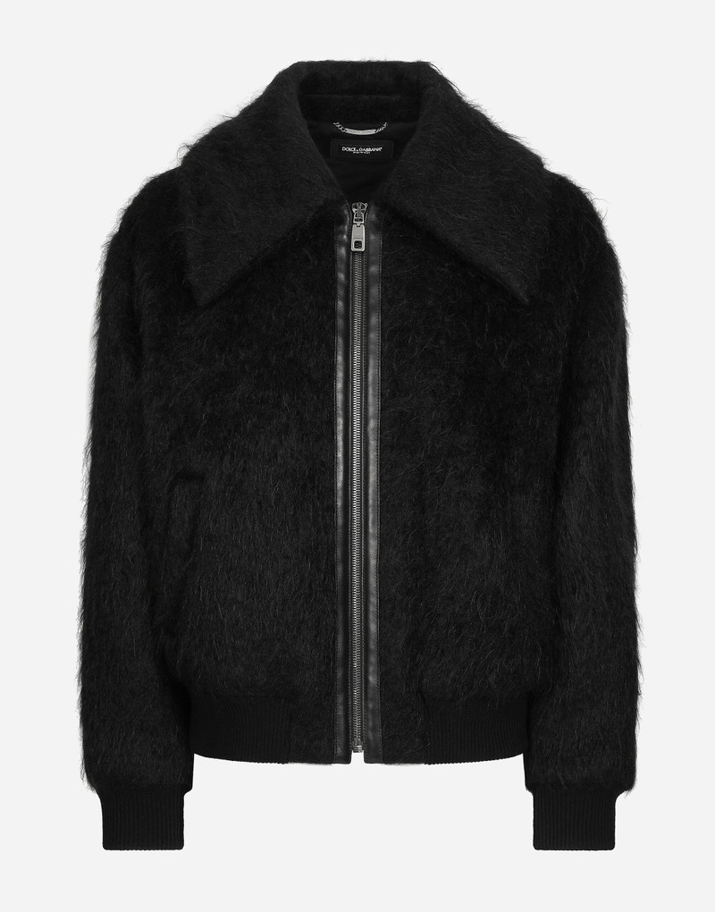 털이 손 모직 직물 bomber 재킷 1