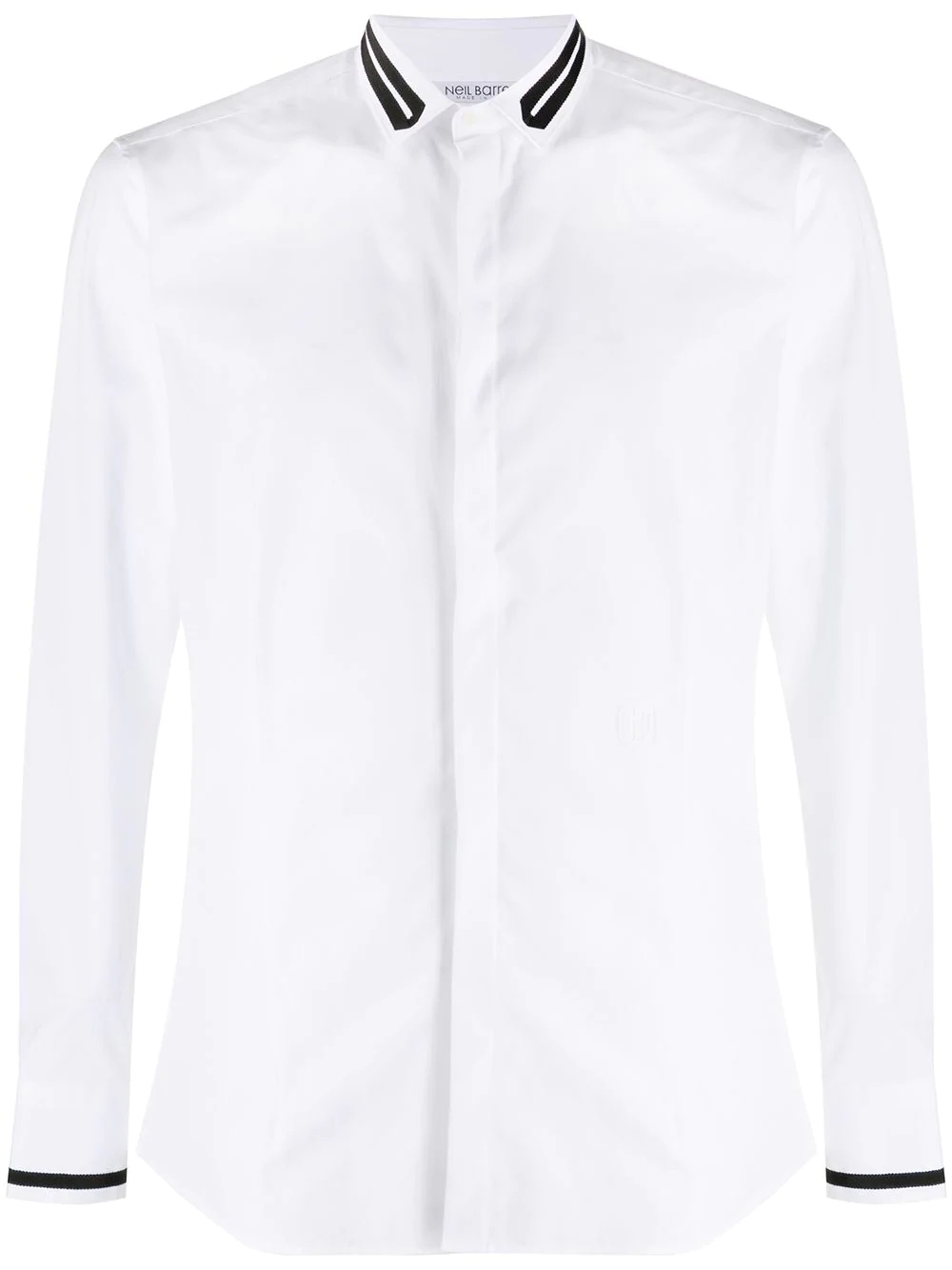 tape collar tuxedo shirt - 1