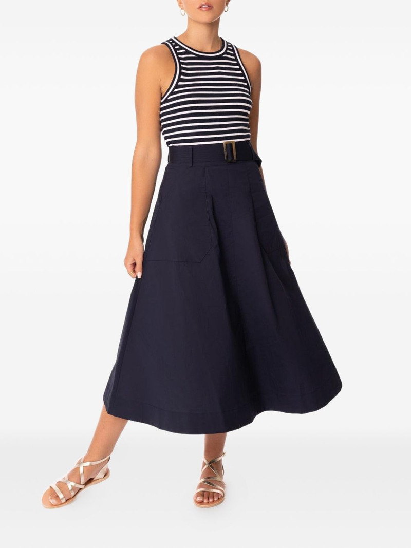 VERONICA BEARD Jordyn striped midi dress outlook