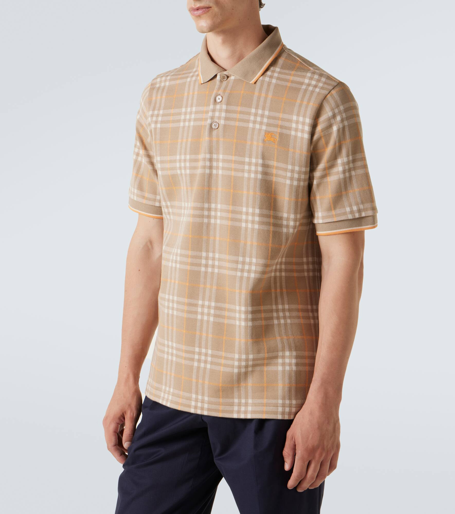 Checked cotton polo shirt - 3