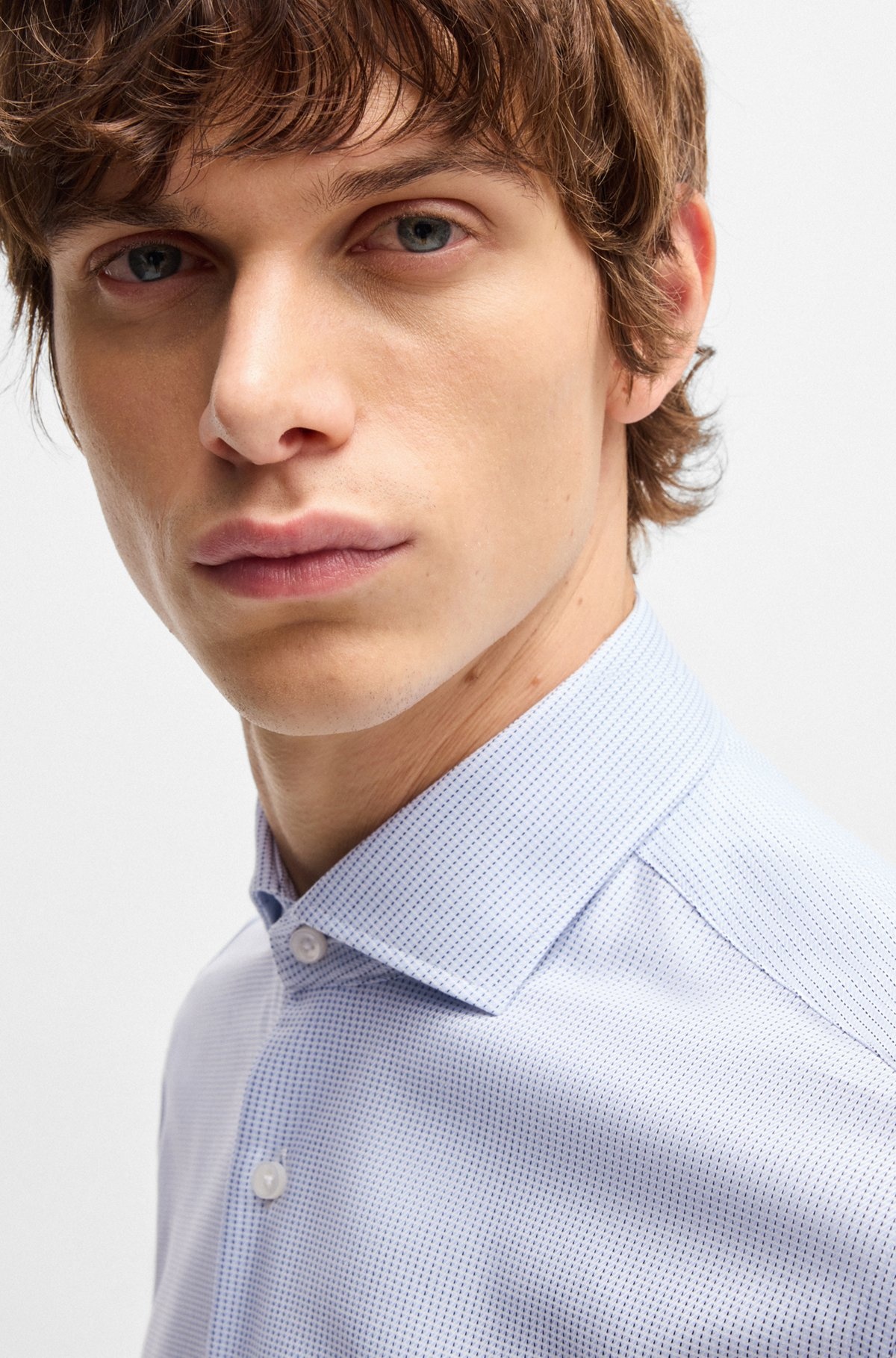 REGULAR-FIT SHIRT IN STRUCTURED COTTON - 3