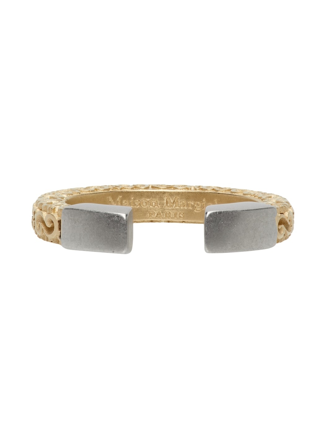 Gold & Silver Engraved Ring - 4