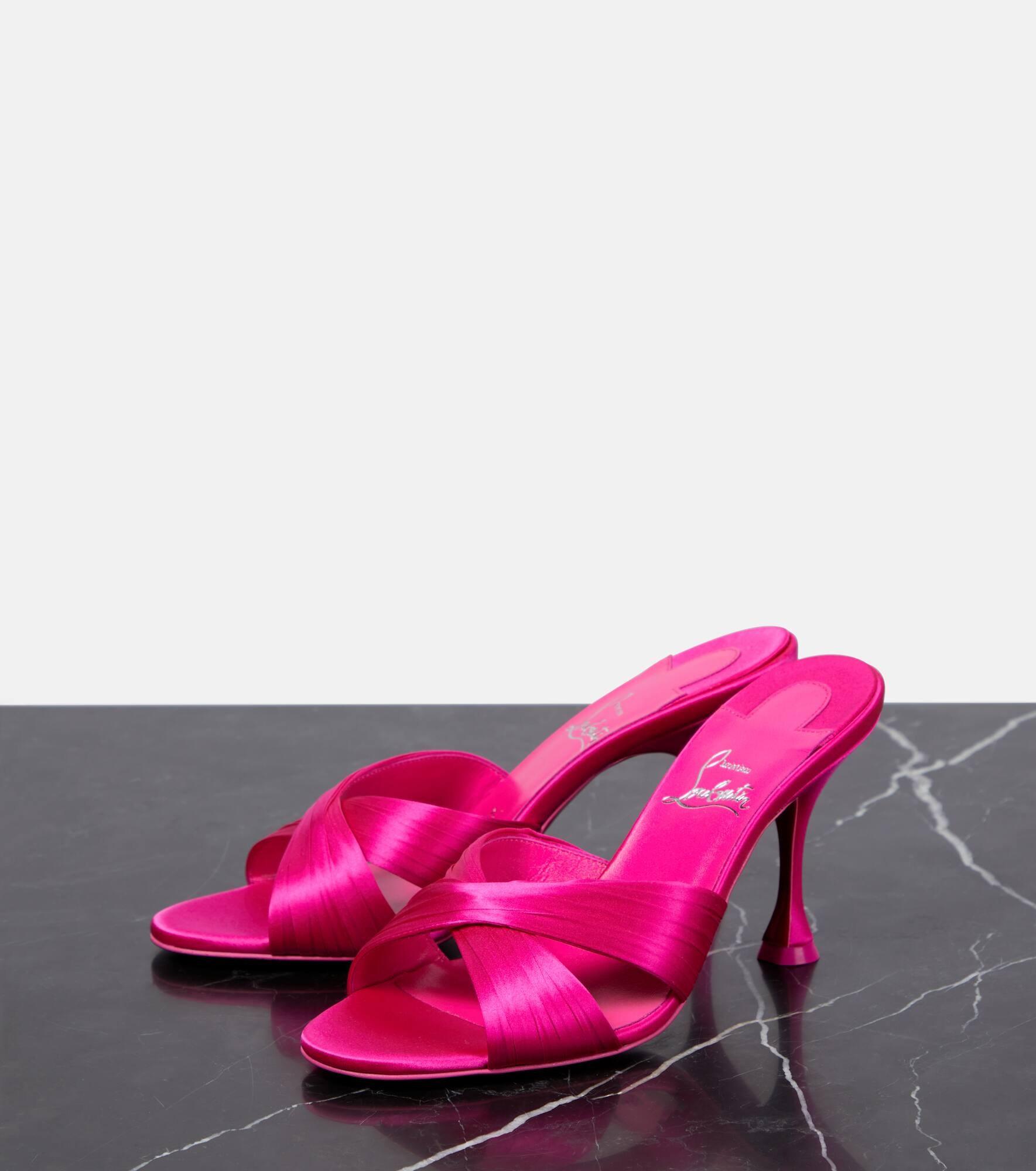Christian Louboutin Nicol Is Back 85 satin mules | mytheresa