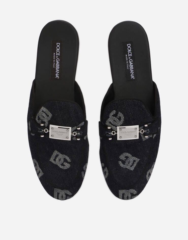 Denim slippers with logo - 4