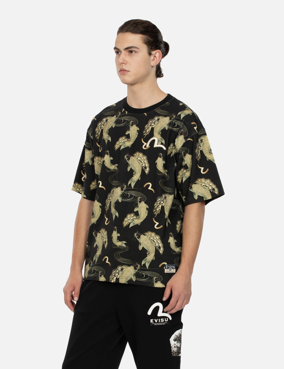 ALLOVER CARP AND SEAGULL PRINT RELAX FIT T-SHIRT - 7