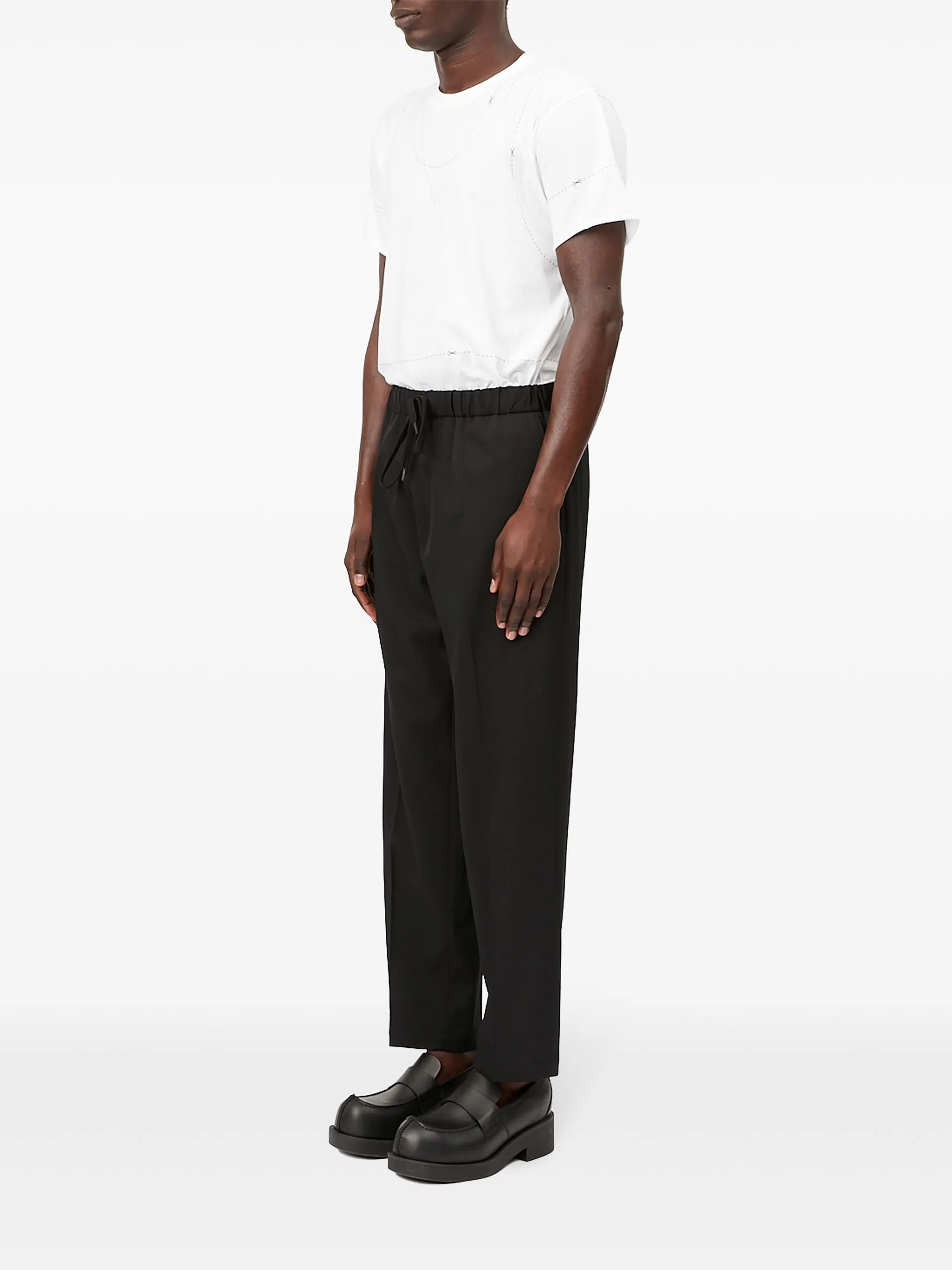 Drawstring Cropped Trousers - 5
