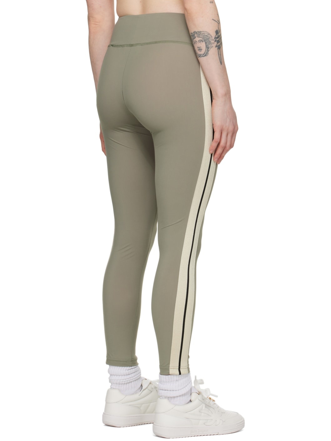 Green Striped Leggings - 3
