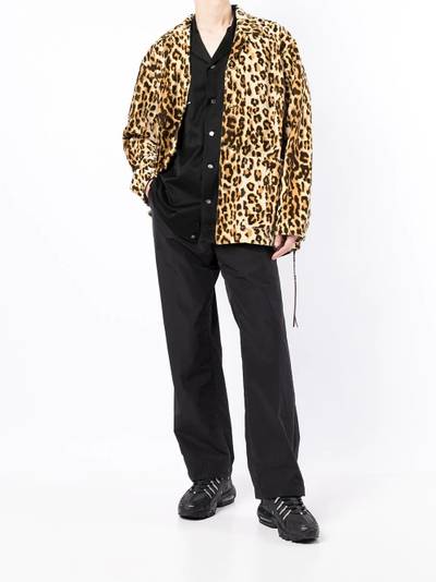 MASTERMIND WORLD leopard-print patch-pocket shirt outlook