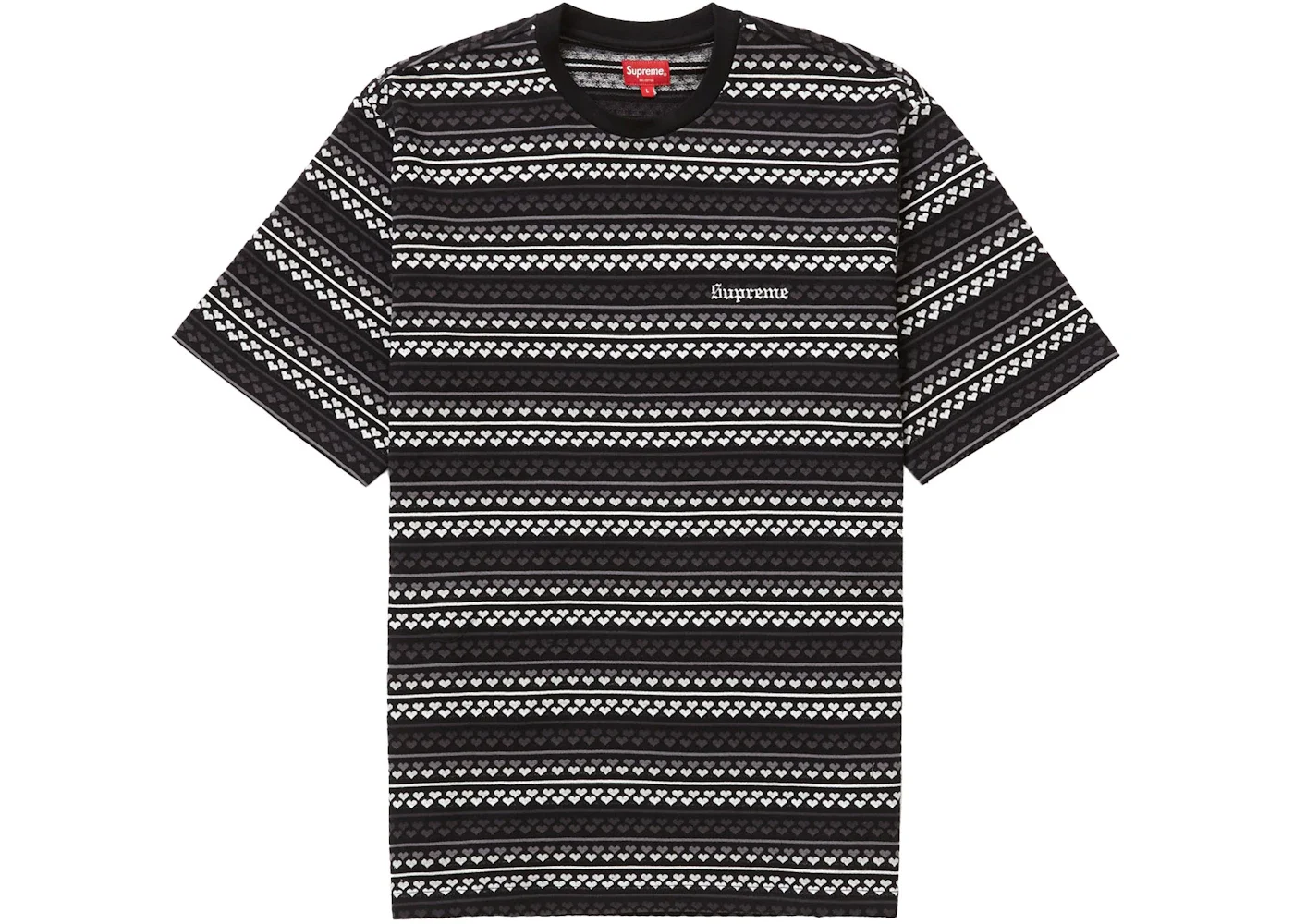 Supreme Hearts Jacquard S/S Top Black - 1