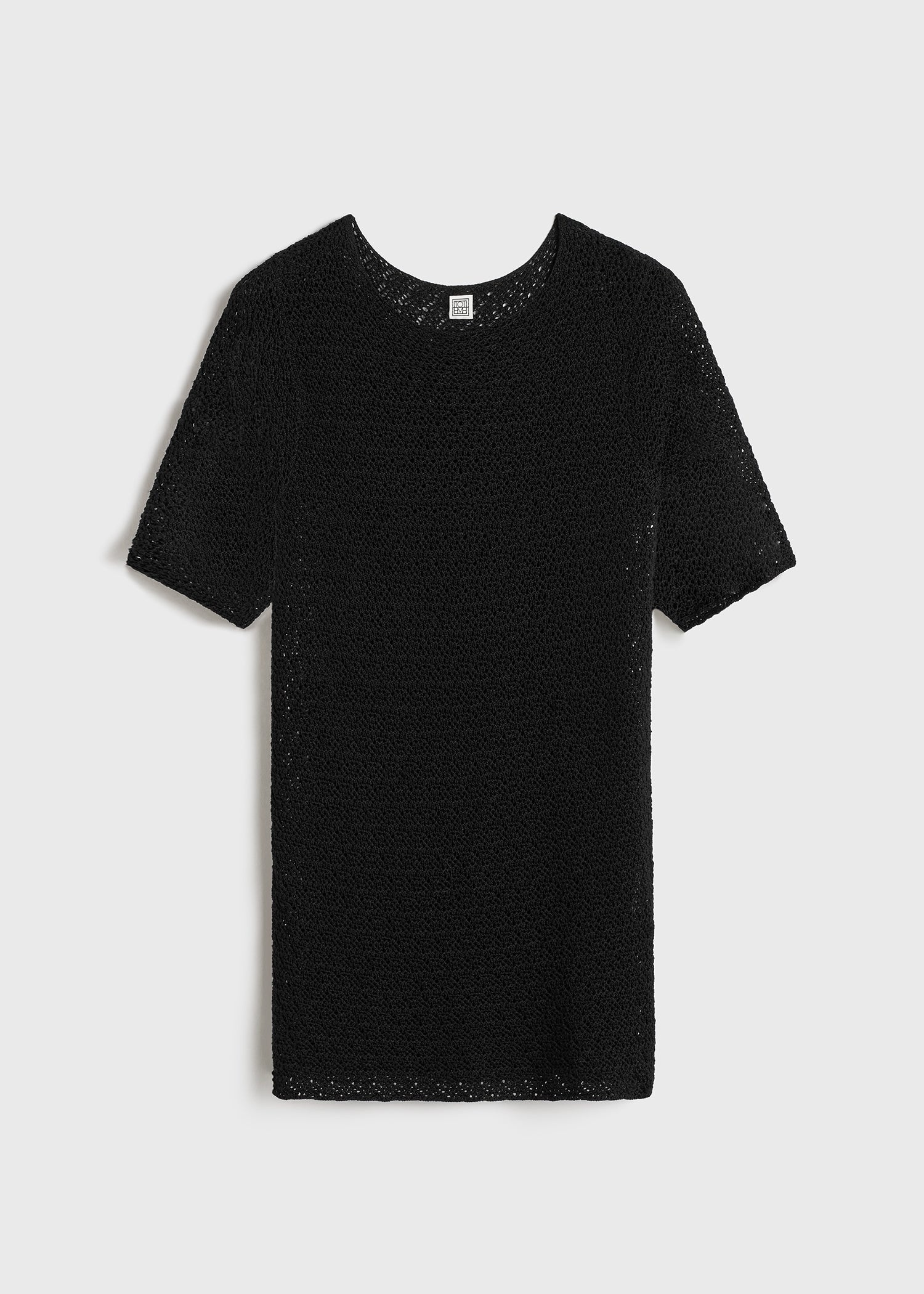 Short-sleeve crochet top black - 1