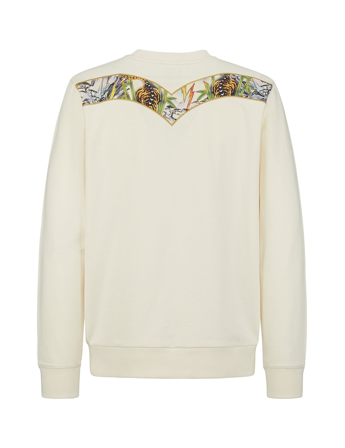 Sweatshirt with Allover Tiger Ink Wash Painting Kamon and Daicock Print - 2