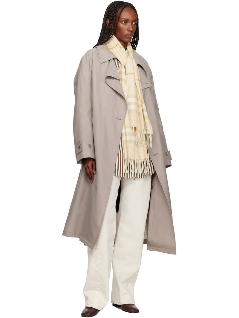 Burberry Beige Check Cashmere Scarf outlook