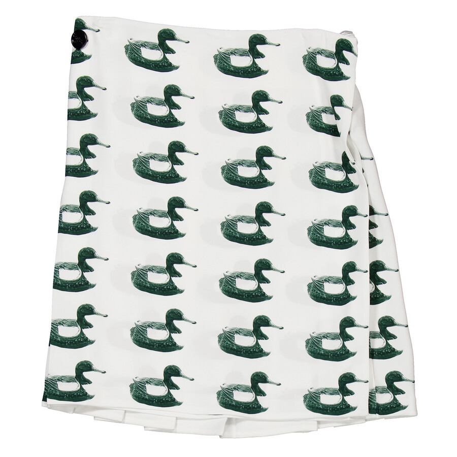 Burberry Duck Print Kilt Silk Skirt - 4