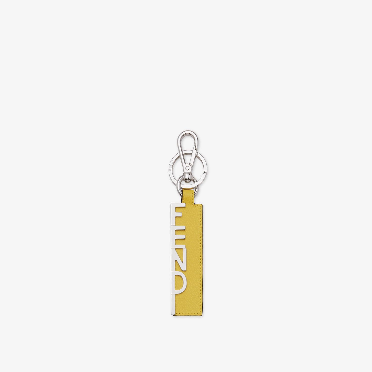 Yellow leather key ring - 1