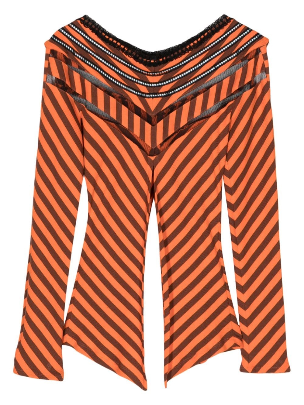 striped knitted top - 2