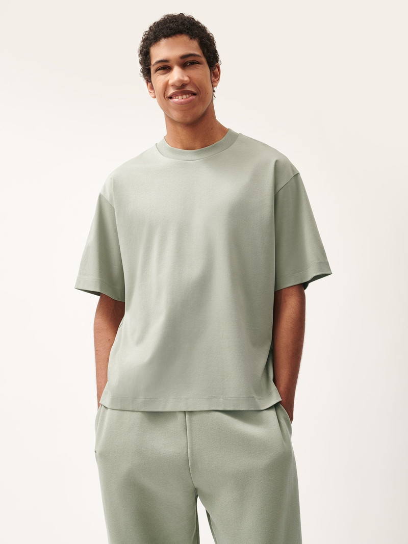 PANGAIA Mens DNA Oversized T-Shirt - Moss Green outlook