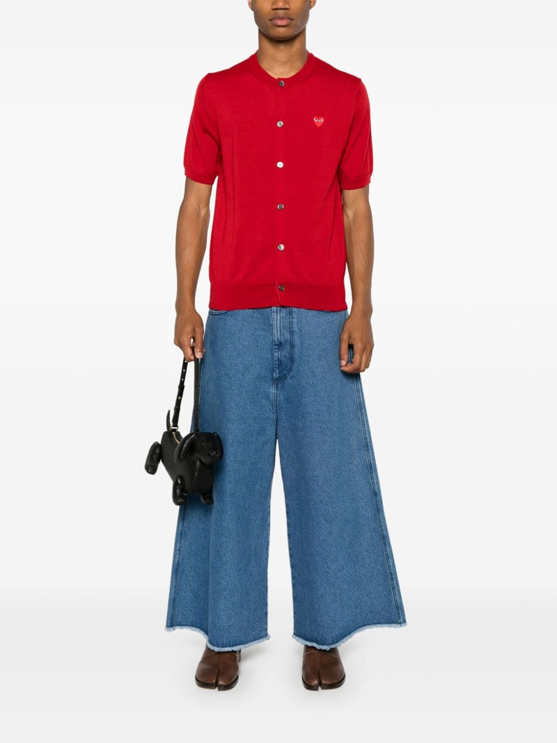 Comme des Garçons PLAY heart-patch wool cardigan outlook